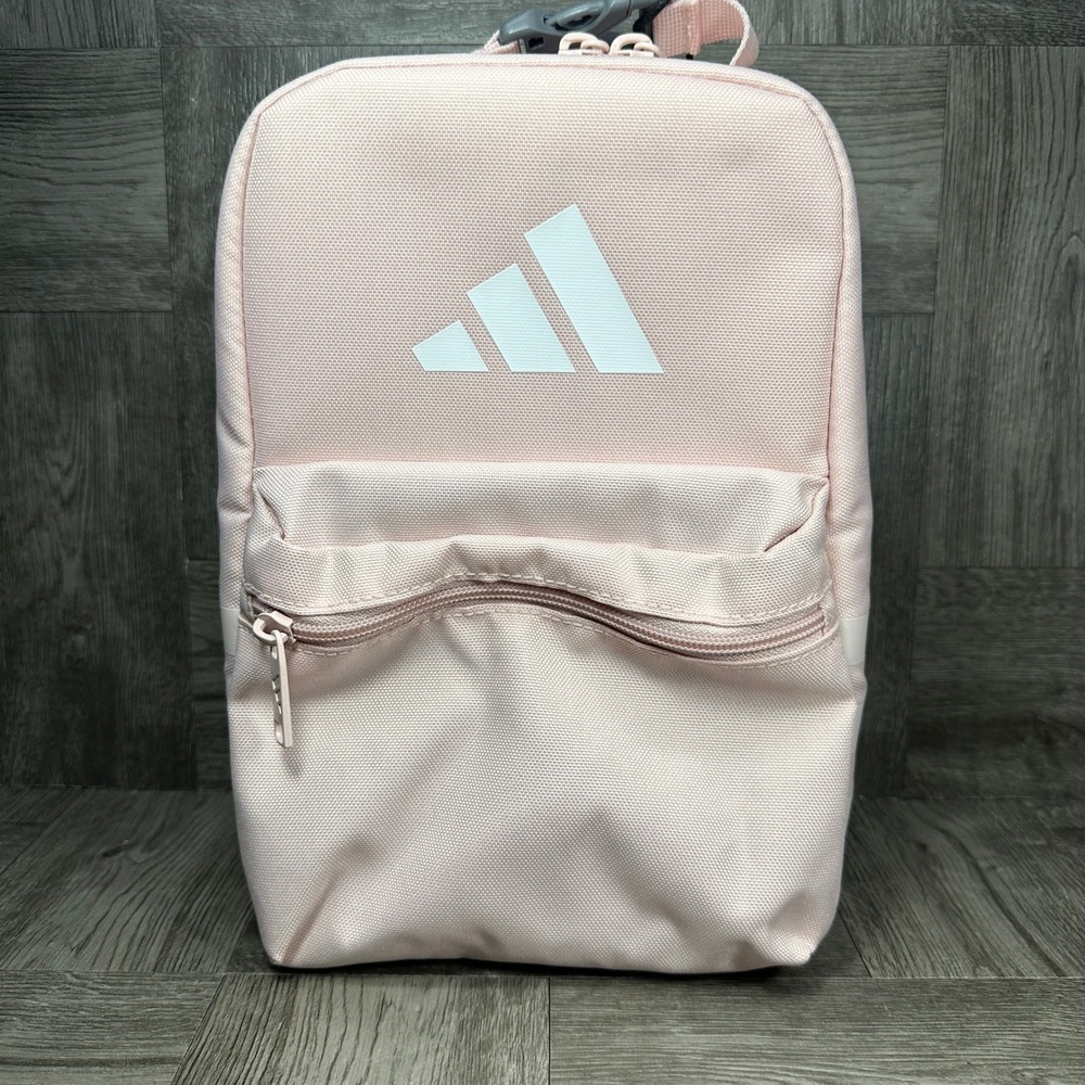 Adidas Lunch Bag OSFA Sandy Pink Insulated Mesh Pocket NEW JL1250
